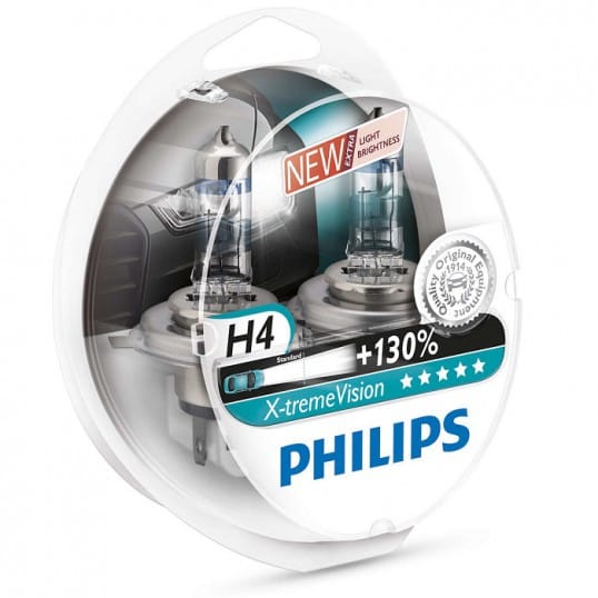 Foto do produto KIT H4 55/60W +130% 12V PHILIPS X-TREME VISION