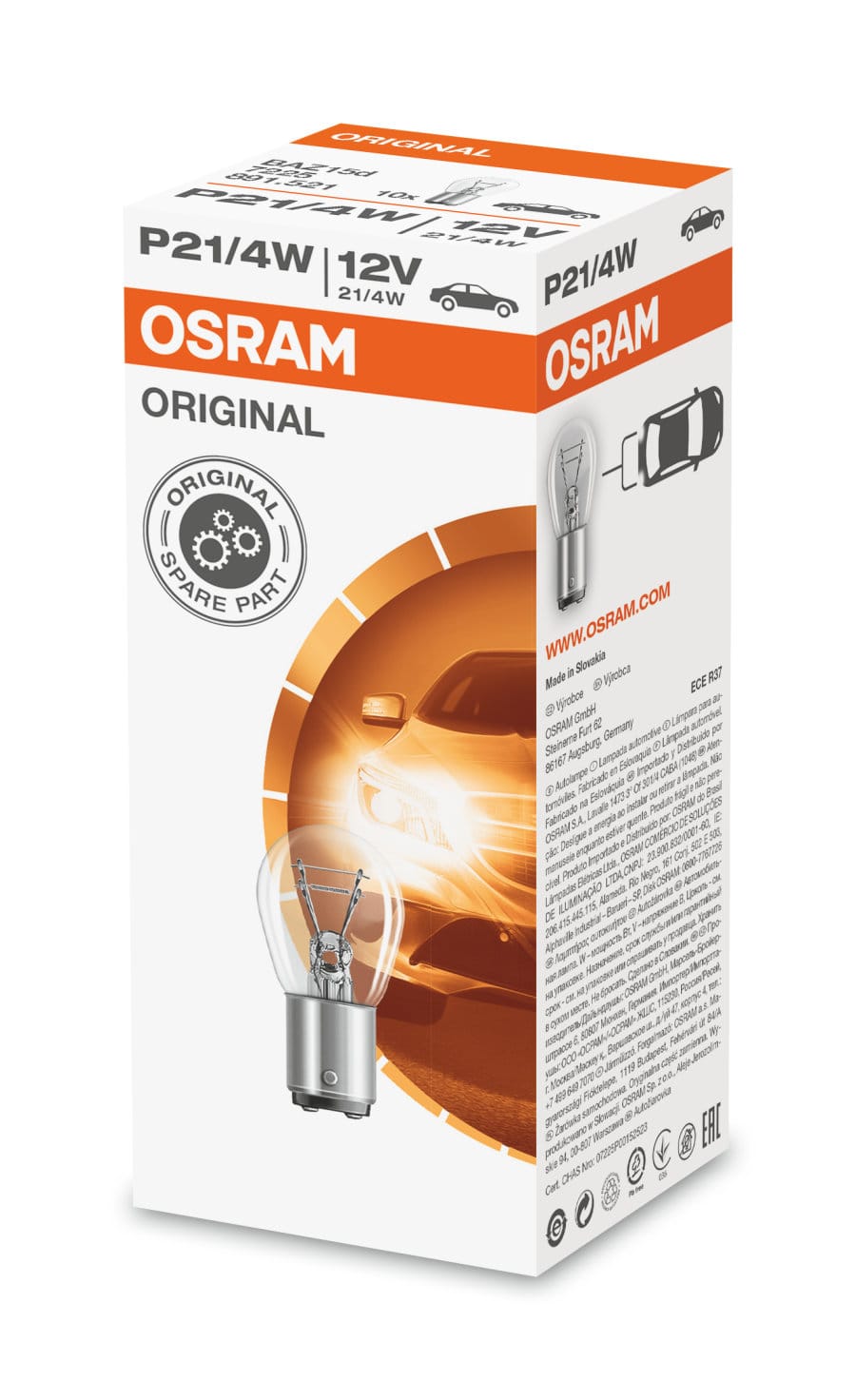 Foto do produto Lâmpada P21/4W BAZ15d 21/4w 12v OSRAM polo desc.