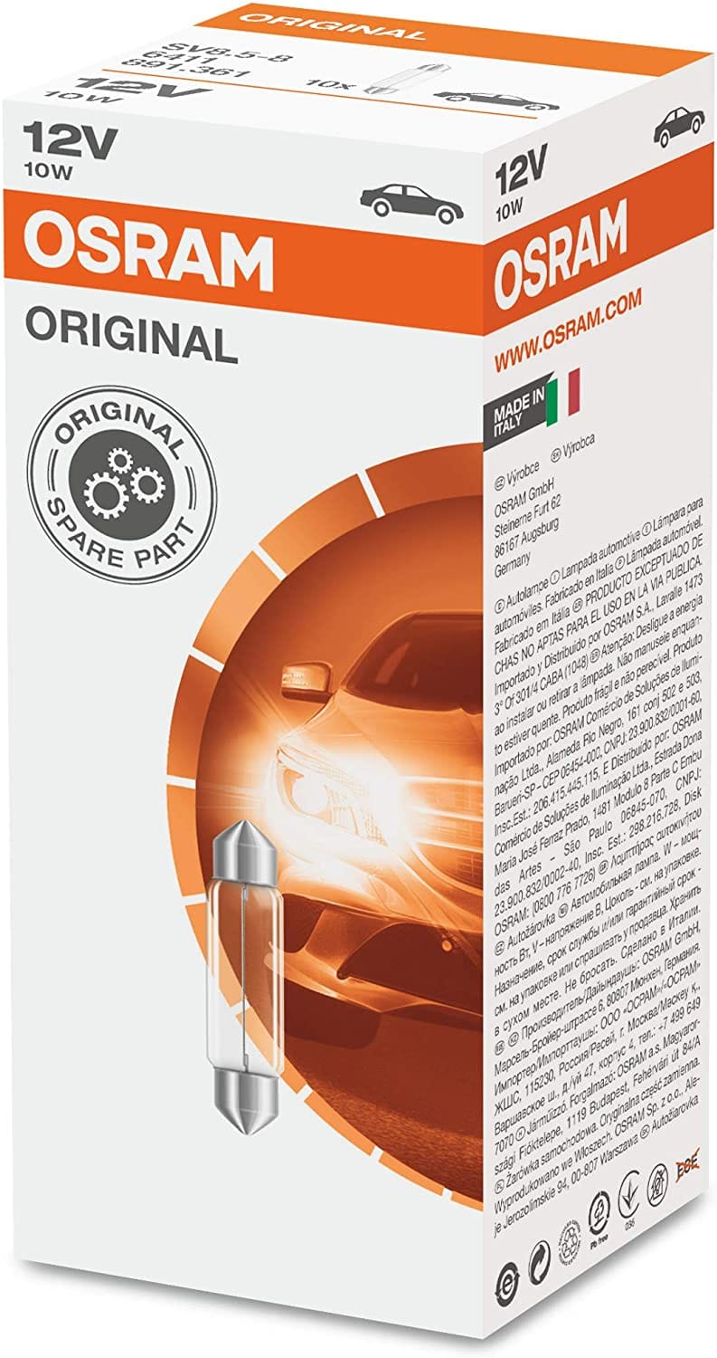 Foto do produto Lâmpada Tubular C10W 12V OSRAM (41x11)