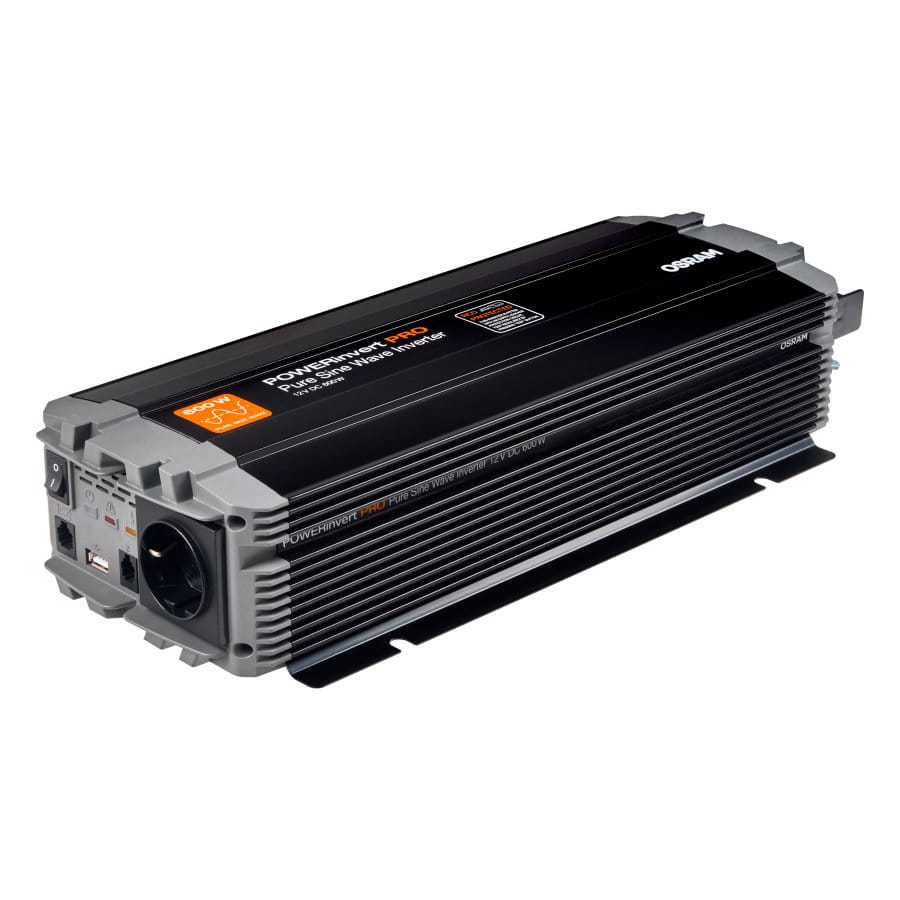 POWERinvert PRO Pure Sine Wave Inverter 12V DC 600W