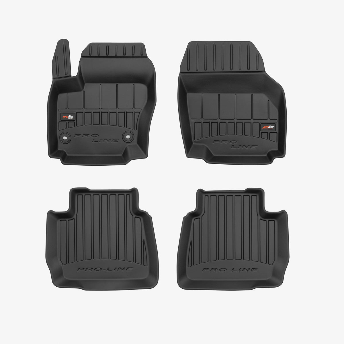 PACK 4 TAPETES BORRACHA PRO-LINE FORD MONDEO IV 2007-2014 DISTANCIA ENTRE CLIPS 25,5 CM