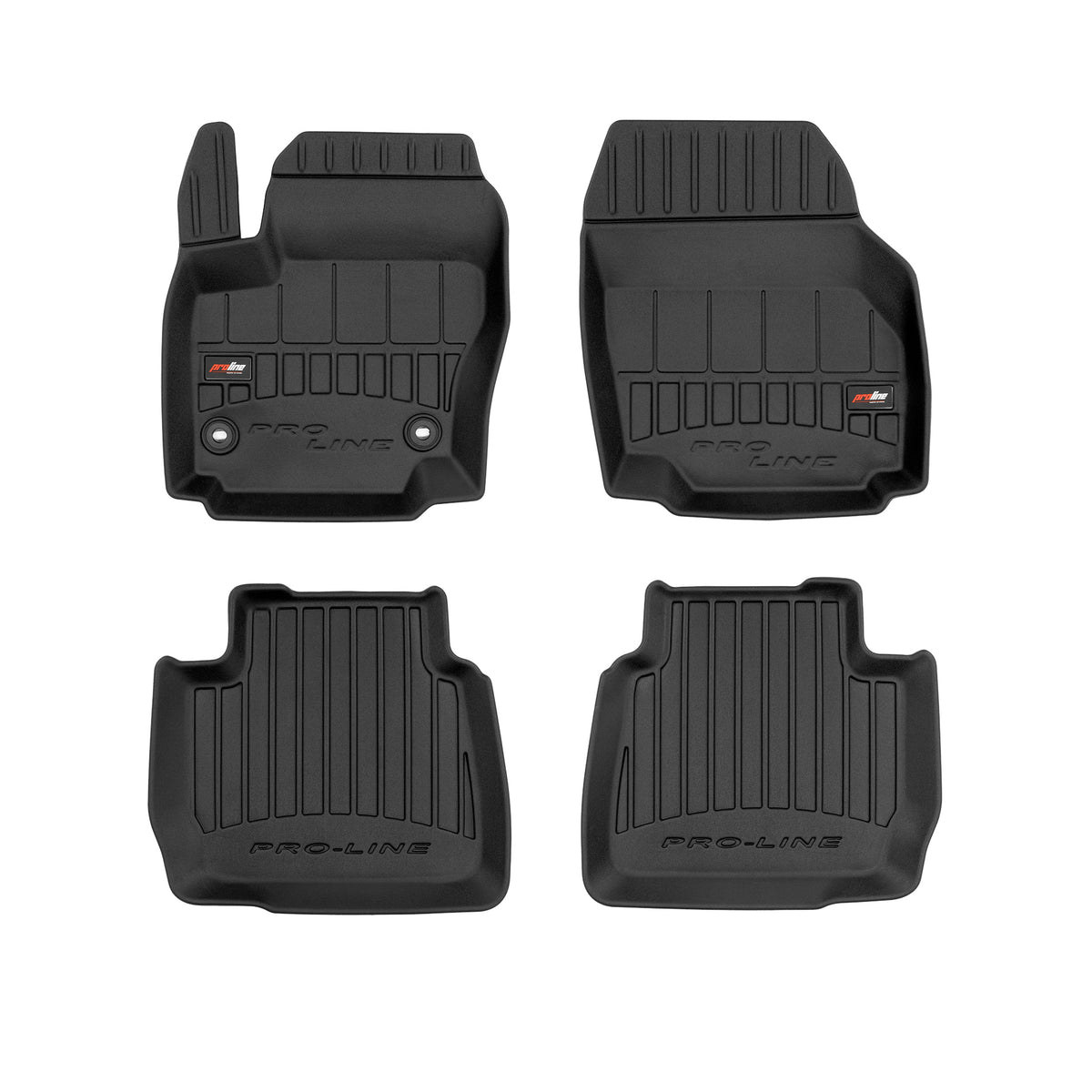 PACK 4 TAPETES BORRACHA PRO-LINE FORD MONDEO IV 2007-2014 DISTANCIA ENTRE CLIPS 31 CM
