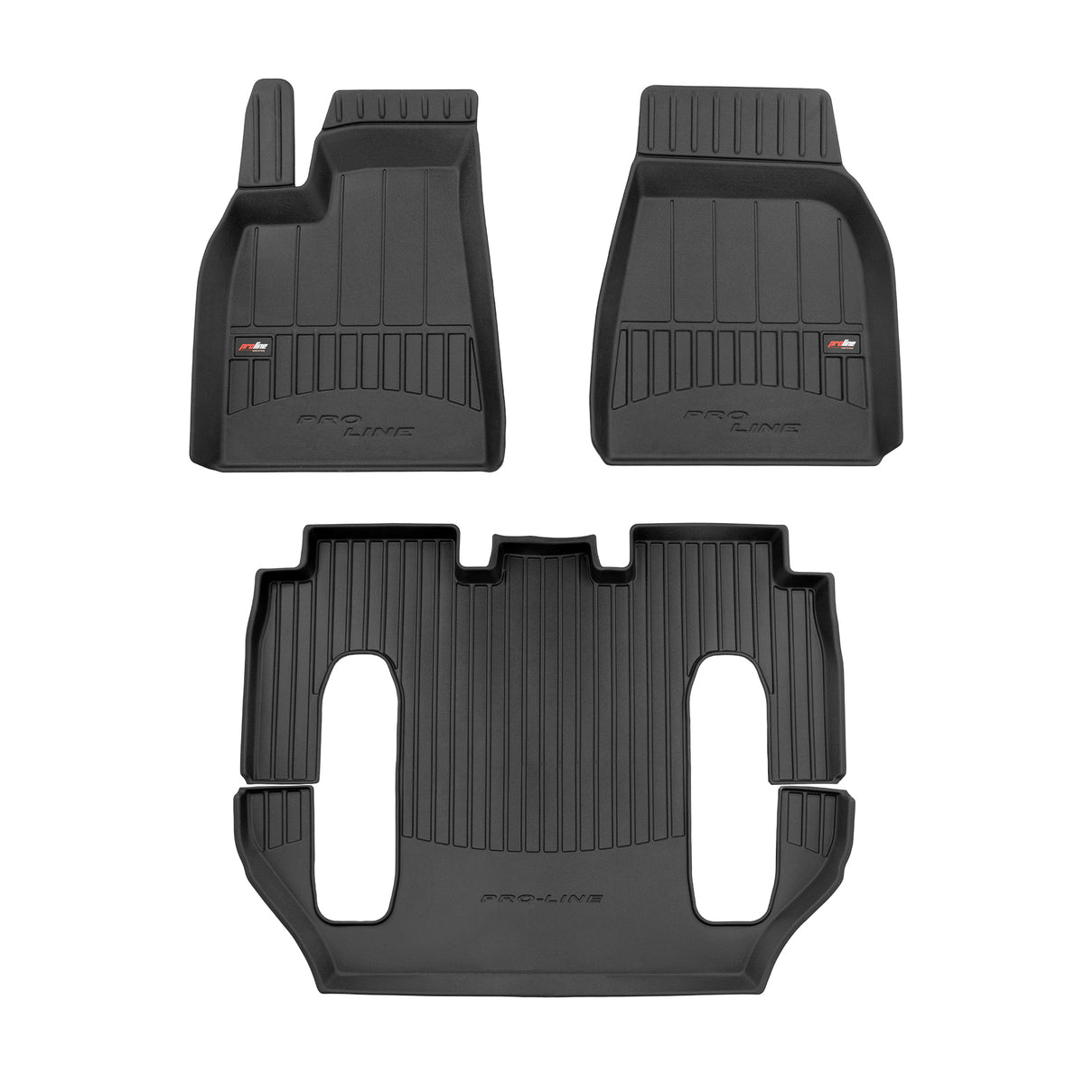 PACK 3 TAPETES BORRACHA PRO-LINE TESLA MODEL X 2015-2021 6 LUGARES PRE-FACELIFT