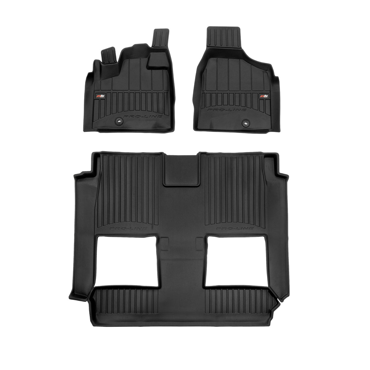 PACK 3 TAPETES BORRACHA PRO-LINE DODGE GRAND CARAVAN V 2007-2020 7 LUGARES