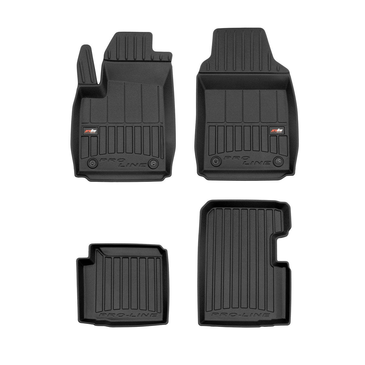 PACK 4 TAPETES BORRACHA PRO-LINE FIAT 500 2020-> HIBRIDO