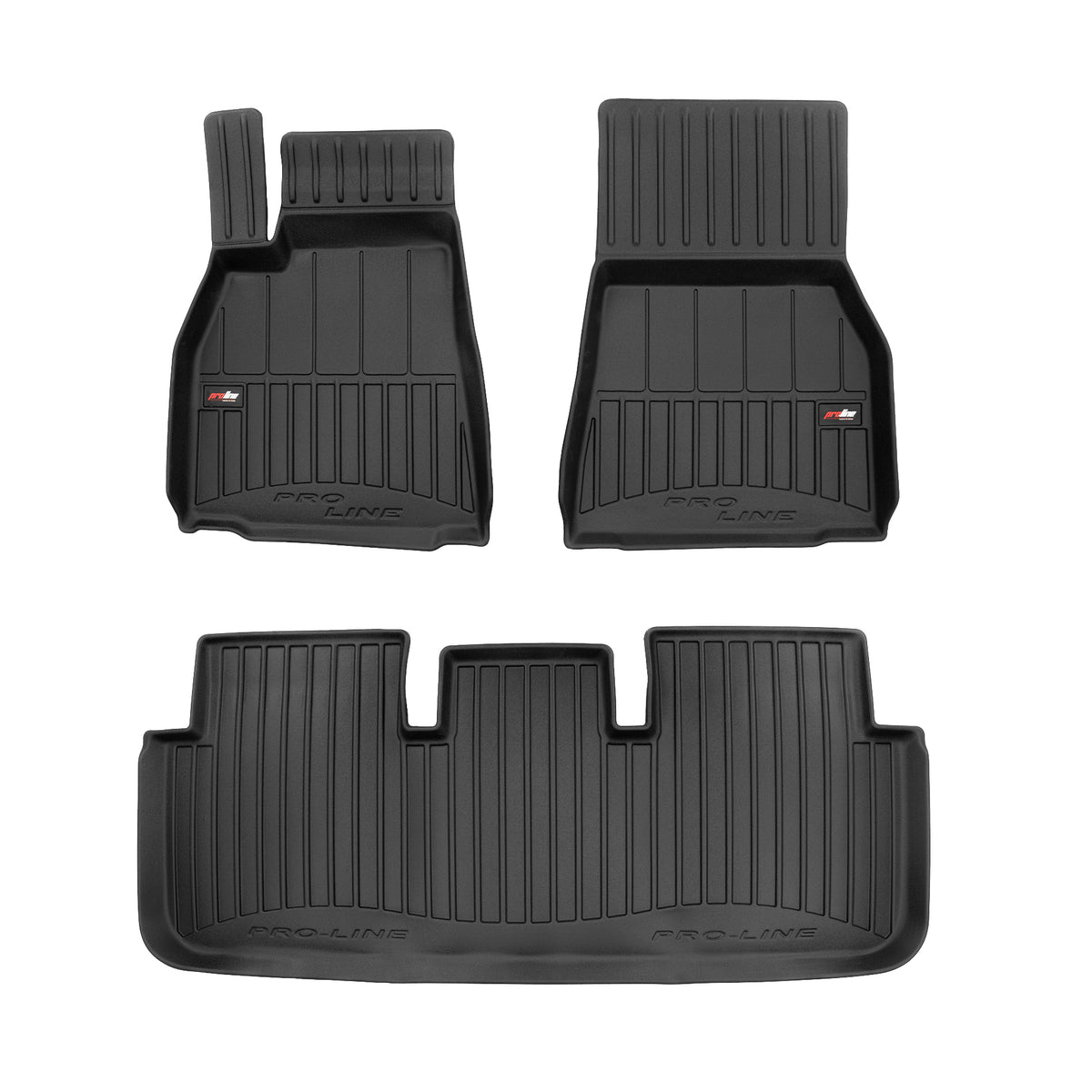 PACK 3 TAPETES BORRACHA PRO-LINE TESLA MODEL S 2021-2026 POS-FACELIFT