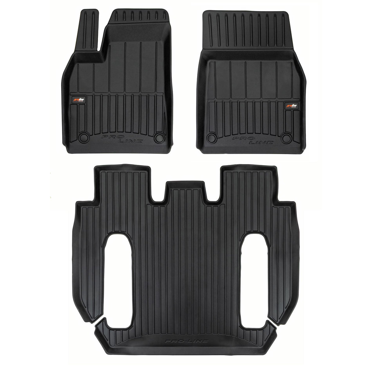 PACK 3 TAPETES BORRACHA PRO-LINE TESLA MODEL X 2022-2026 6 LUGARES POS-FACELIFT