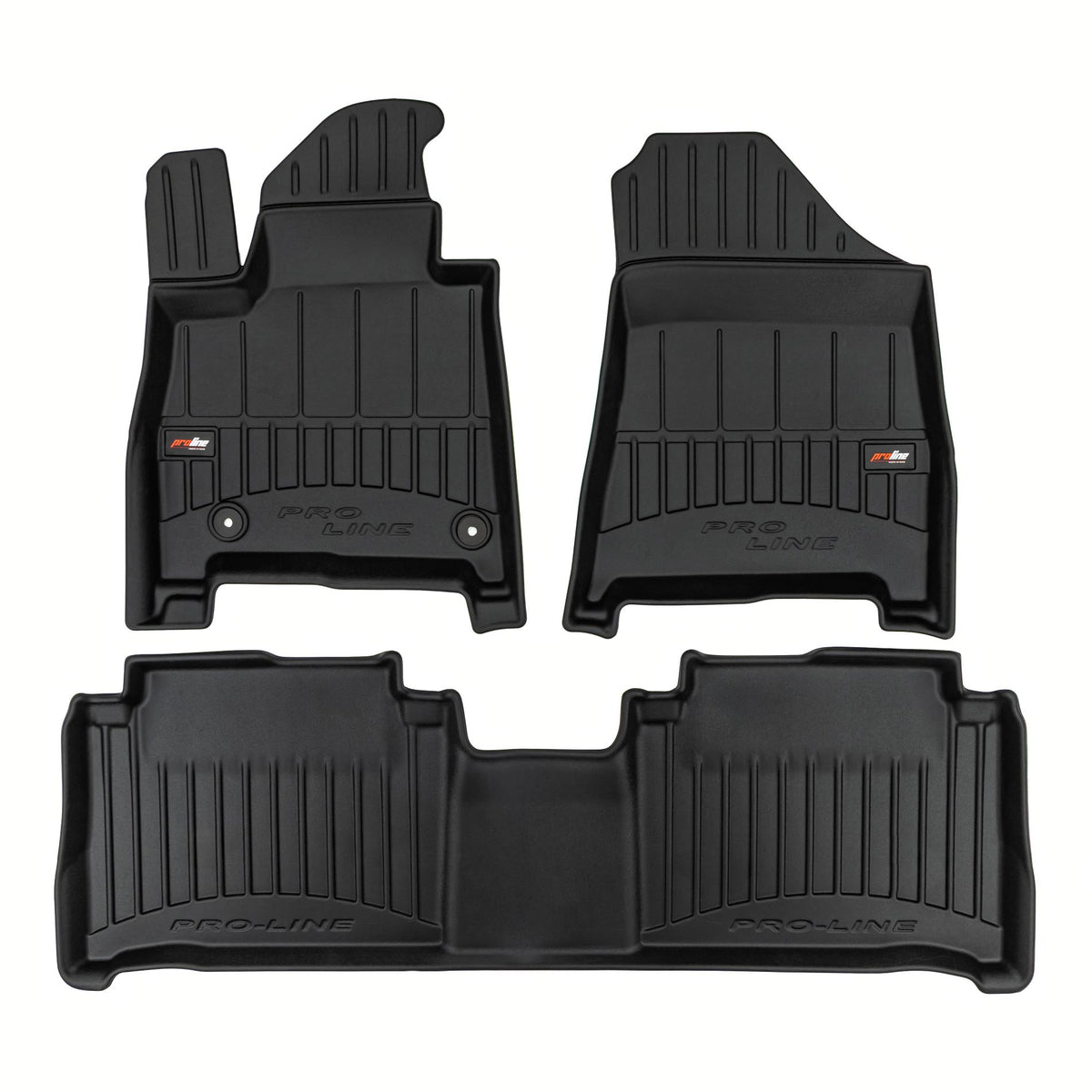 PACK 3 TAPETES BORRACHA PRO-LINE HYUNDAI SANTA FE V 2023-> PHEV 7 LUGARES 1ª E 2ª FILA