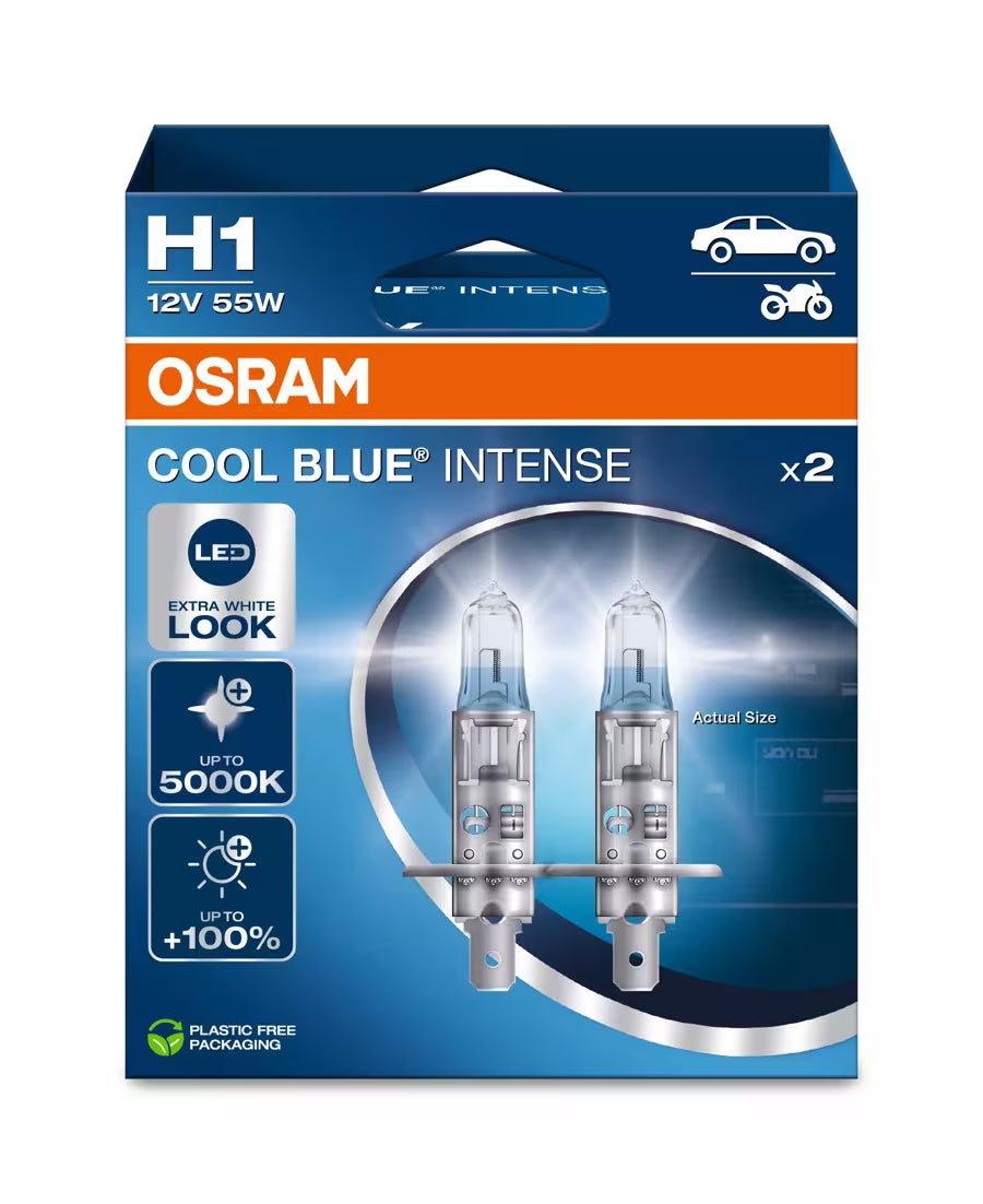 Conjunto 2 Lâmpadas H1 55w Osram Cool Blue Intense NEXT GEN 5000k