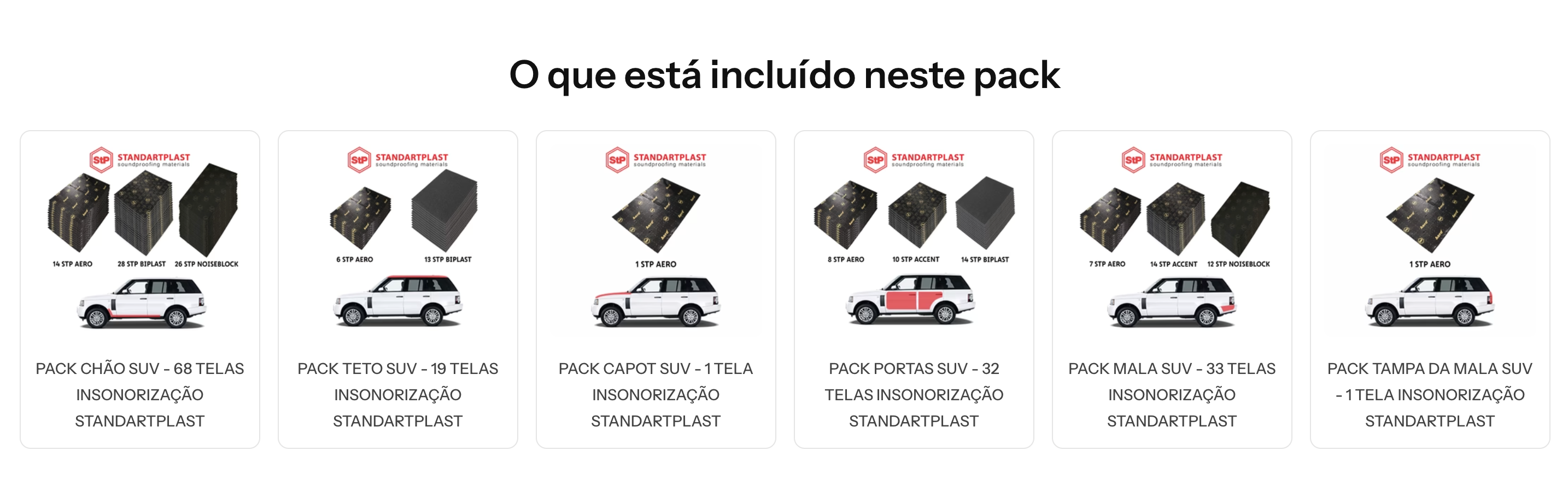 Conjunto Tela Insonorização SUV