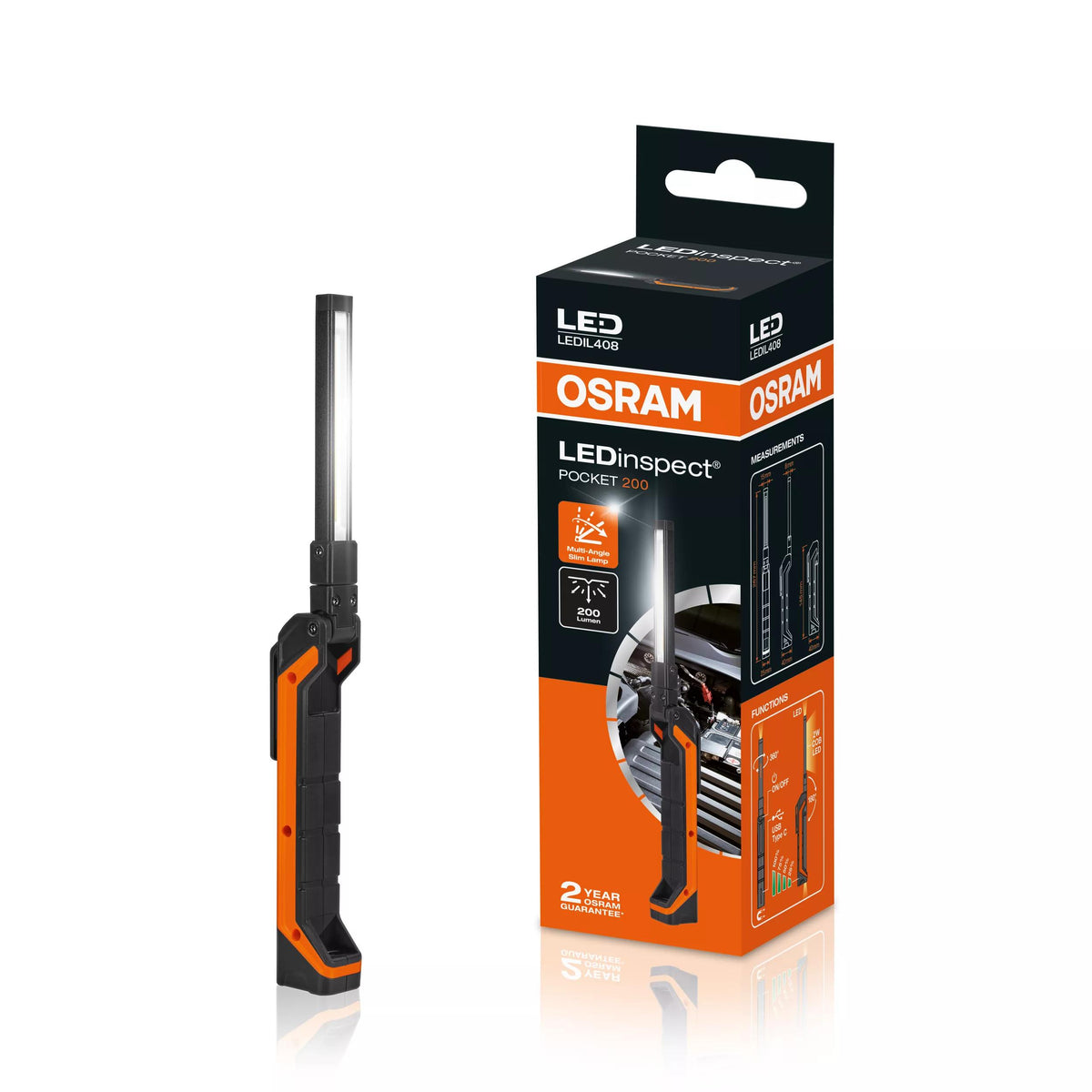 Lanterna LED de Inspeção Recarregável OSRAM POCKET200 200 lm — LEDIL408