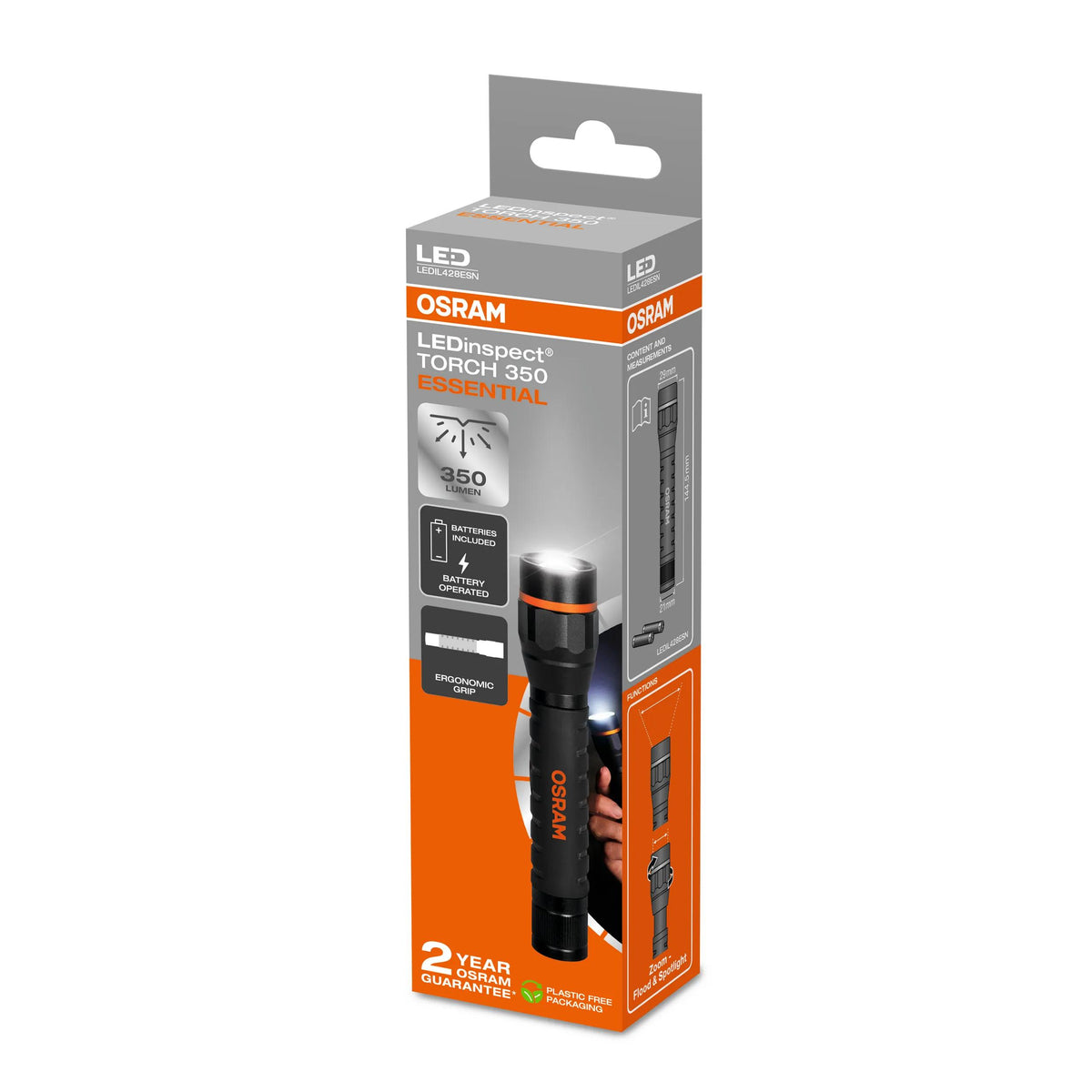Lanterna LED OSRAM TORCH 350 ESSENTIAL com Foco Ajustável — LEDIL428ESN