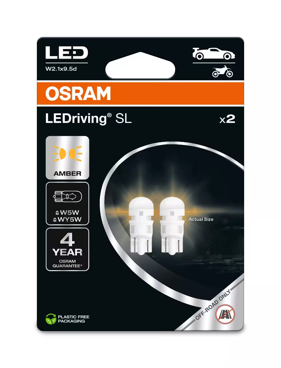 Conjunto de 2 Lâmpadas OSRAM LEDriving SL W5W AMBAR 0,5W
