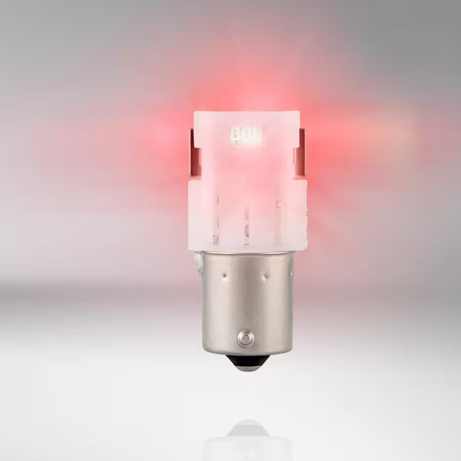 Conjunto 2 Lâmpadas P21W BA15S Vermelho 12V 1.4W Osram LEDriving