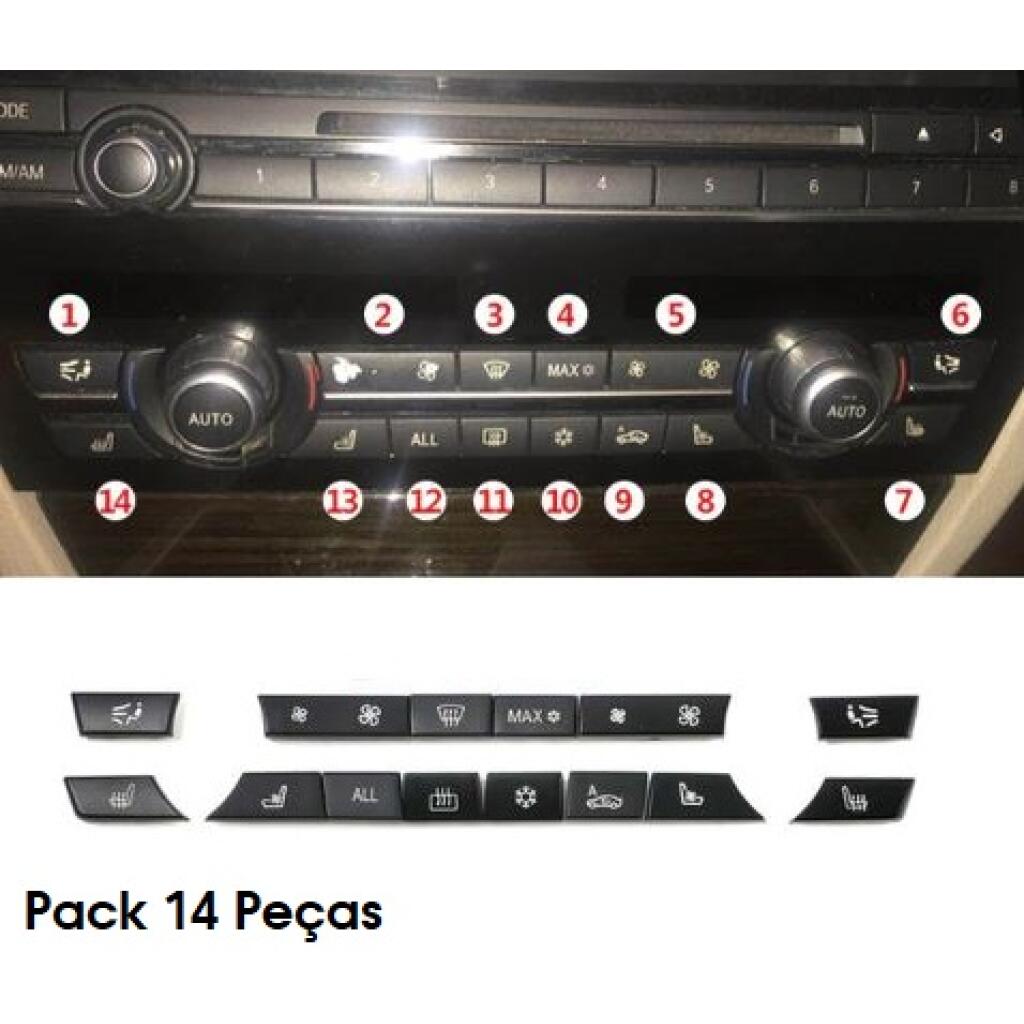 Pack 14 botões Módulo Ar Condicionado BMW Série 5/6/7 F10 F11 F01 F02 F06